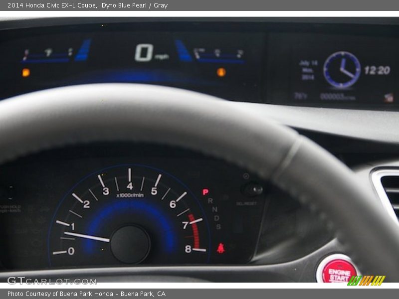 Dyno Blue Pearl / Gray 2014 Honda Civic EX-L Coupe