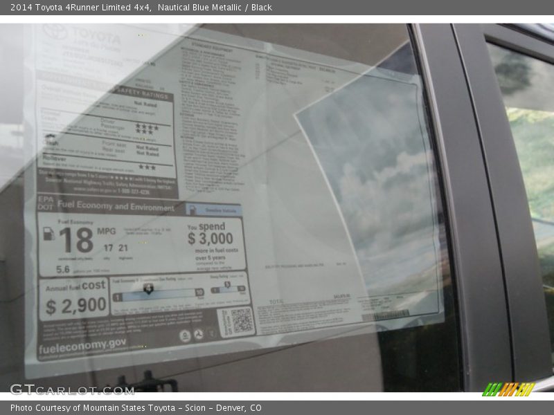 Nautical Blue Metallic / Black 2014 Toyota 4Runner Limited 4x4