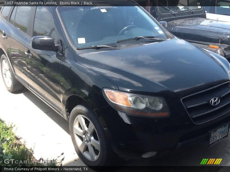 Ebony Black / Black 2007 Hyundai Santa Fe Limited