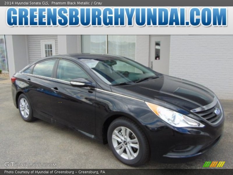 Phantom Black Metallic / Gray 2014 Hyundai Sonata GLS