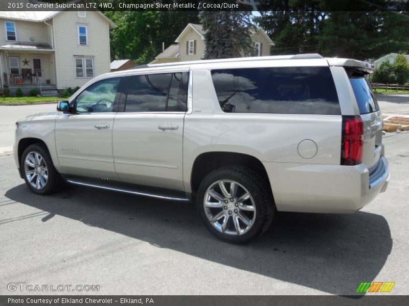 Champagne Silver Metallic / Cocoa/Dune 2015 Chevrolet Suburban LTZ 4WD