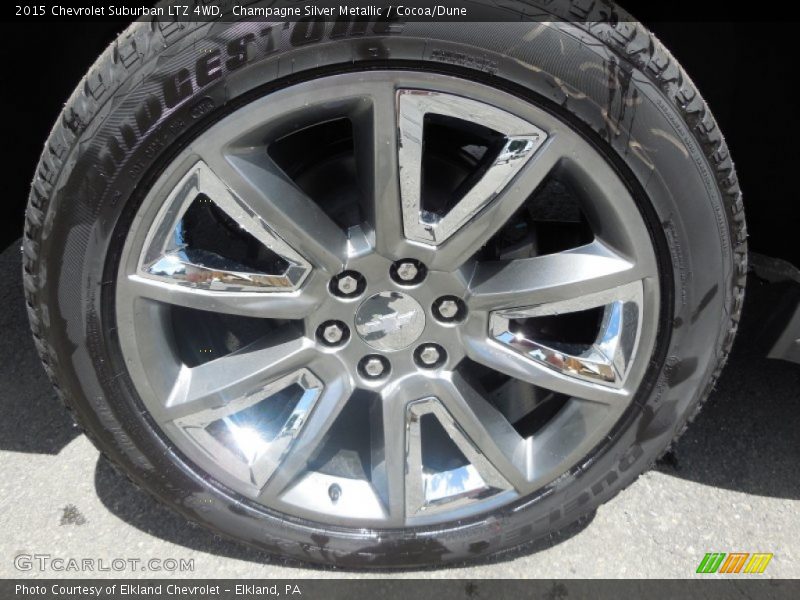 Champagne Silver Metallic / Cocoa/Dune 2015 Chevrolet Suburban LTZ 4WD