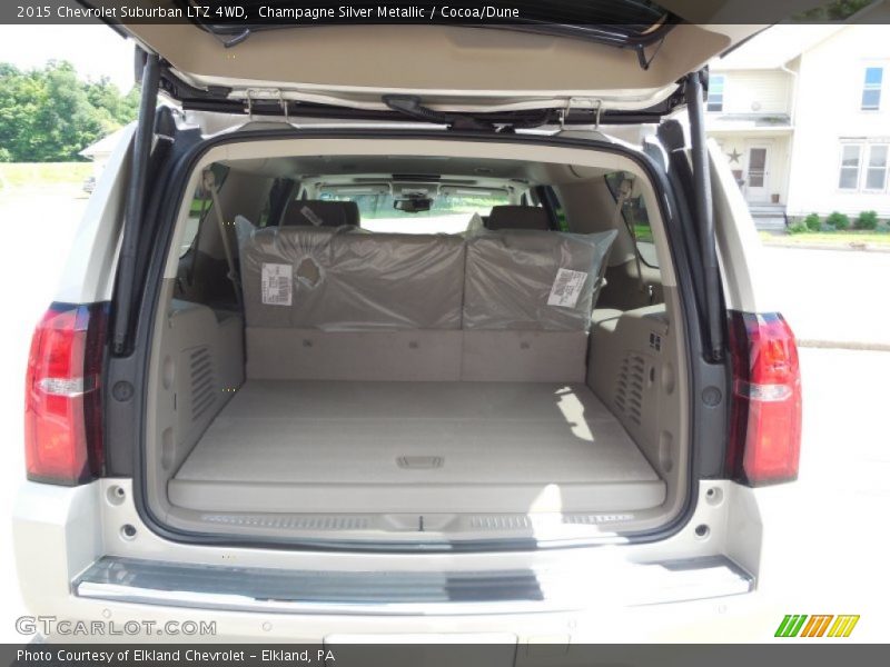 Champagne Silver Metallic / Cocoa/Dune 2015 Chevrolet Suburban LTZ 4WD
