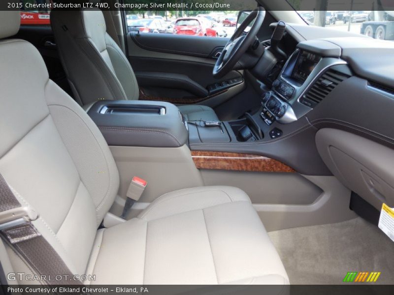 Champagne Silver Metallic / Cocoa/Dune 2015 Chevrolet Suburban LTZ 4WD