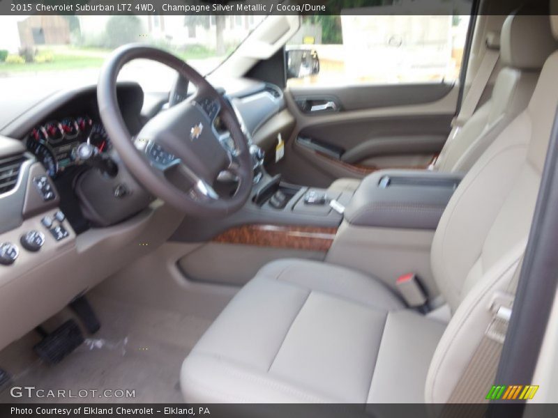 Champagne Silver Metallic / Cocoa/Dune 2015 Chevrolet Suburban LTZ 4WD