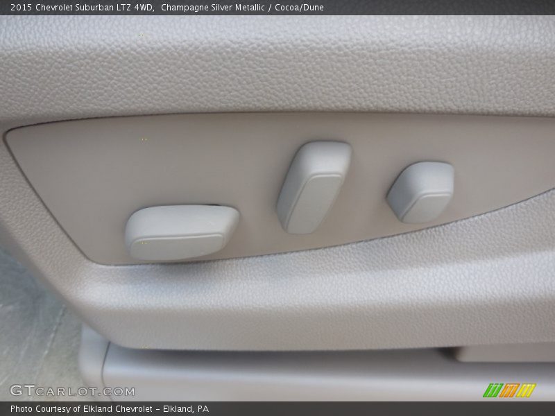 Champagne Silver Metallic / Cocoa/Dune 2015 Chevrolet Suburban LTZ 4WD