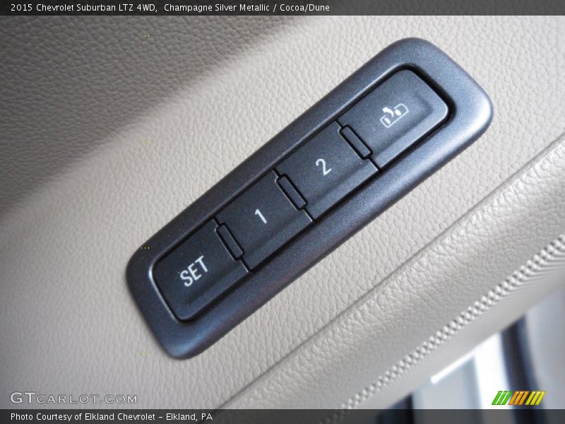 Champagne Silver Metallic / Cocoa/Dune 2015 Chevrolet Suburban LTZ 4WD