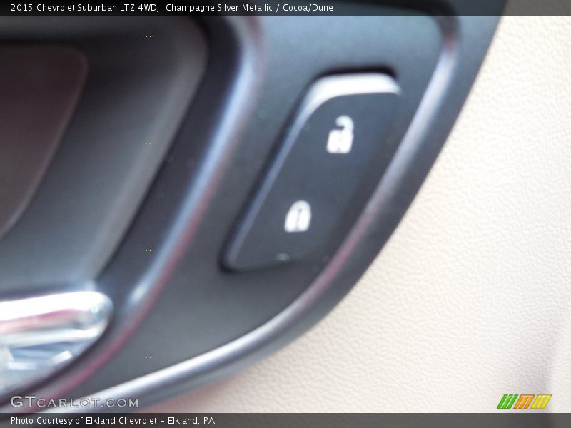 Champagne Silver Metallic / Cocoa/Dune 2015 Chevrolet Suburban LTZ 4WD
