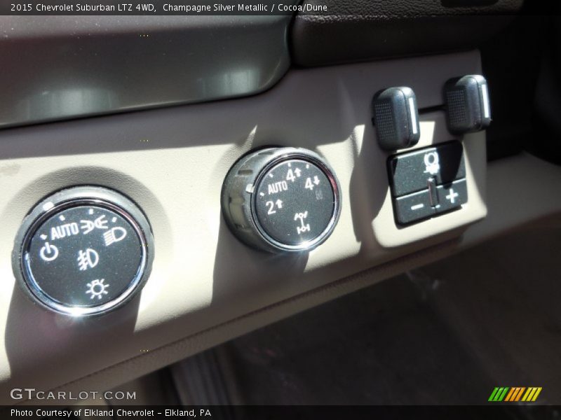 Champagne Silver Metallic / Cocoa/Dune 2015 Chevrolet Suburban LTZ 4WD