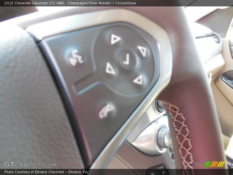 Champagne Silver Metallic / Cocoa/Dune 2015 Chevrolet Suburban LTZ 4WD