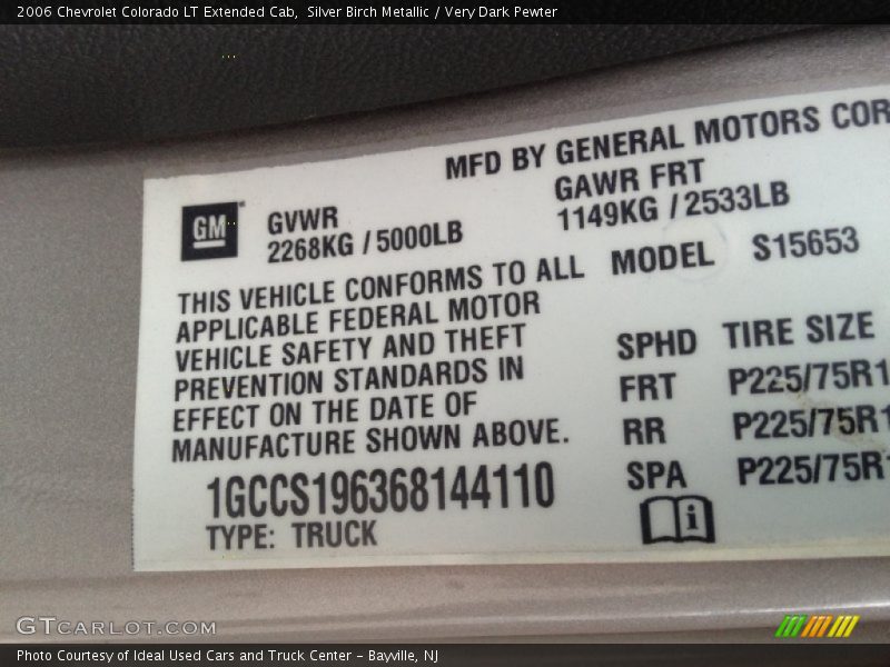 Silver Birch Metallic / Very Dark Pewter 2006 Chevrolet Colorado LT Extended Cab