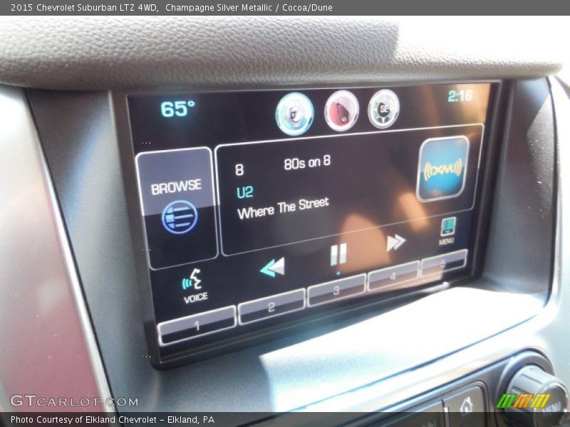 Champagne Silver Metallic / Cocoa/Dune 2015 Chevrolet Suburban LTZ 4WD