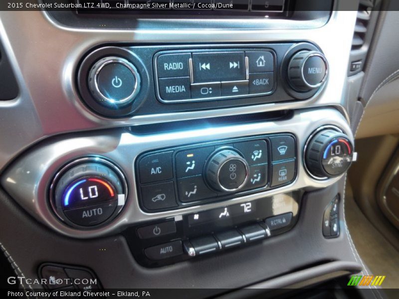 Champagne Silver Metallic / Cocoa/Dune 2015 Chevrolet Suburban LTZ 4WD