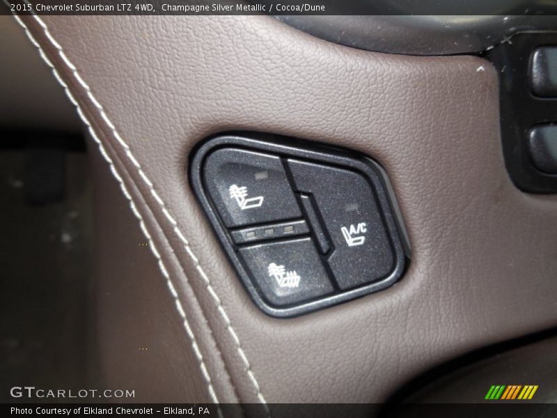 Champagne Silver Metallic / Cocoa/Dune 2015 Chevrolet Suburban LTZ 4WD