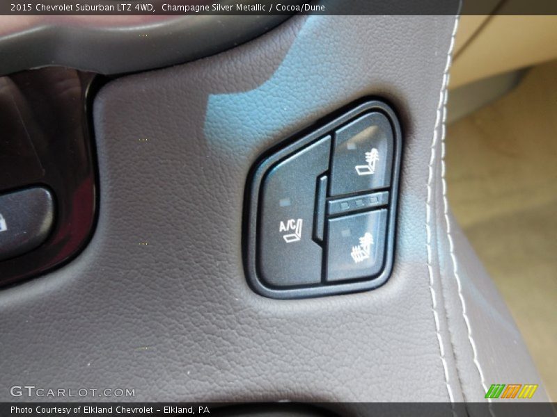 Champagne Silver Metallic / Cocoa/Dune 2015 Chevrolet Suburban LTZ 4WD