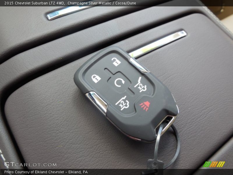 Champagne Silver Metallic / Cocoa/Dune 2015 Chevrolet Suburban LTZ 4WD