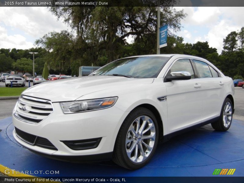 White Platinum Metallic / Dune 2015 Ford Taurus Limited