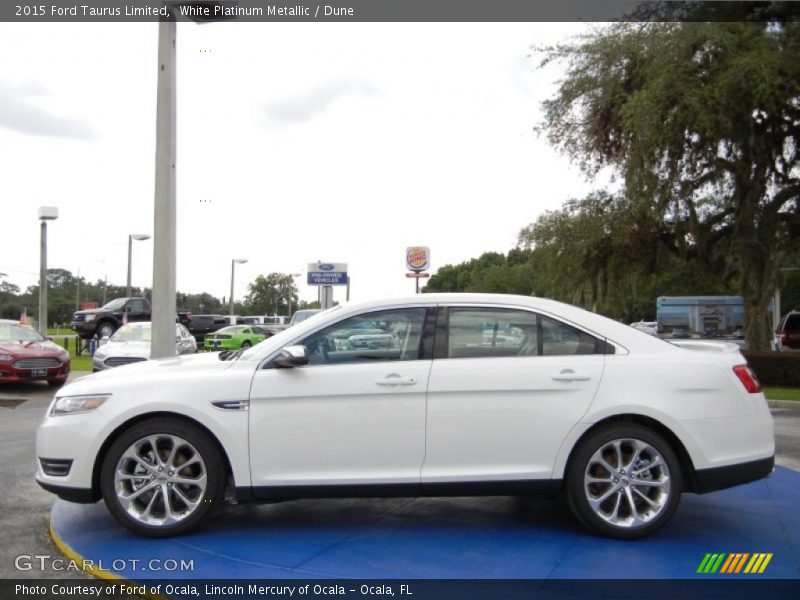 White Platinum Metallic / Dune 2015 Ford Taurus Limited