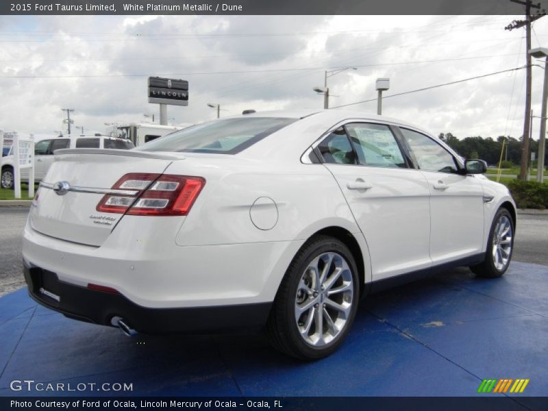 White Platinum Metallic / Dune 2015 Ford Taurus Limited