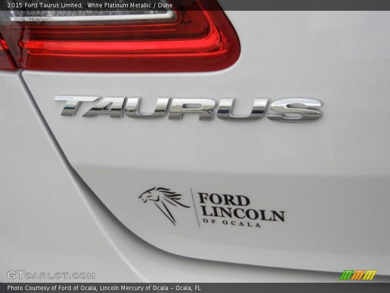 White Platinum Metallic / Dune 2015 Ford Taurus Limited