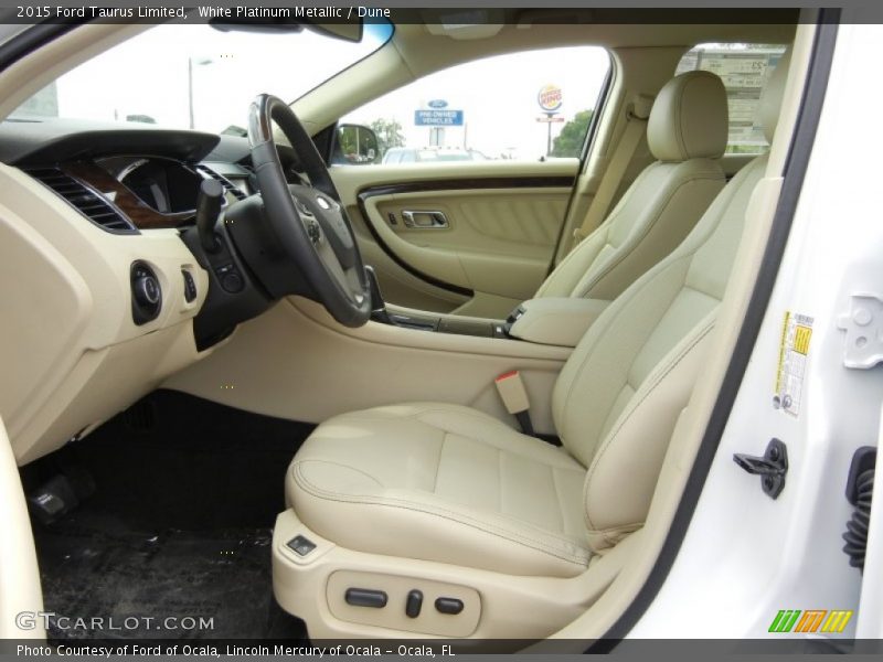 White Platinum Metallic / Dune 2015 Ford Taurus Limited