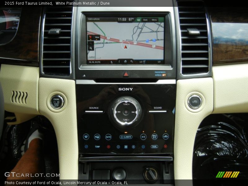 White Platinum Metallic / Dune 2015 Ford Taurus Limited