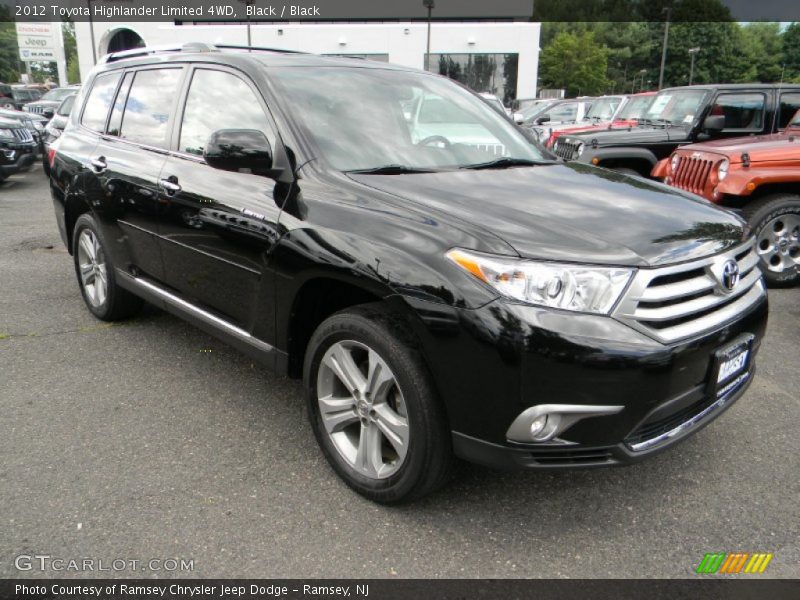 Black / Black 2012 Toyota Highlander Limited 4WD