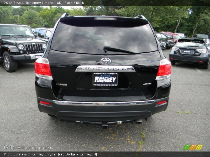Black / Black 2012 Toyota Highlander Limited 4WD