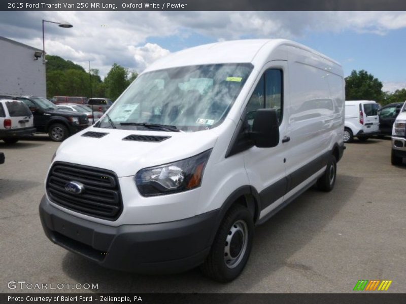 Oxford White / Pewter 2015 Ford Transit Van 250 MR Long