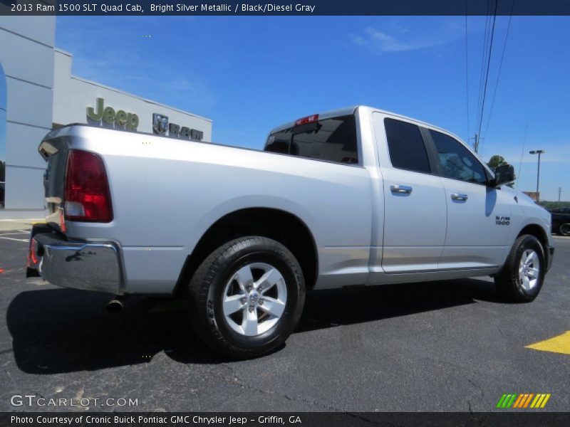 Bright Silver Metallic / Black/Diesel Gray 2013 Ram 1500 SLT Quad Cab