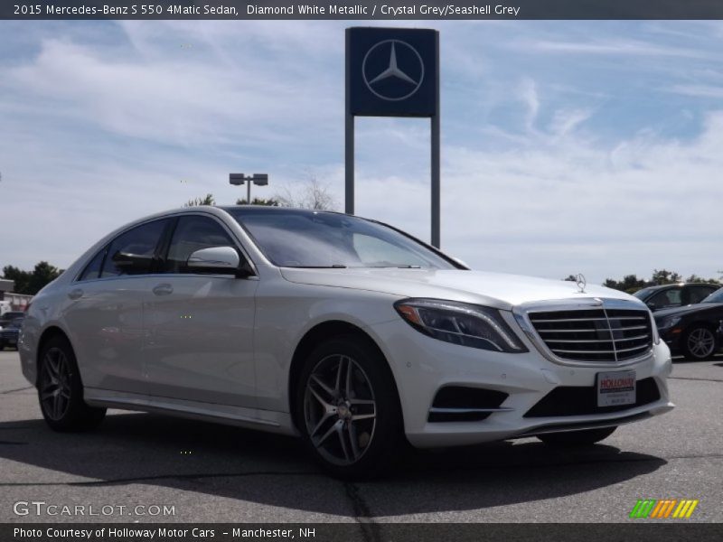 Diamond White Metallic / Crystal Grey/Seashell Grey 2015 Mercedes-Benz S 550 4Matic Sedan