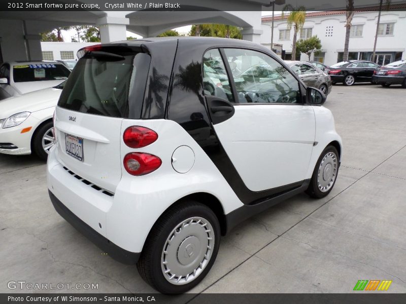 Crystal White / Plain Black 2012 Smart fortwo pure coupe