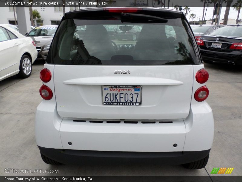 Crystal White / Plain Black 2012 Smart fortwo pure coupe