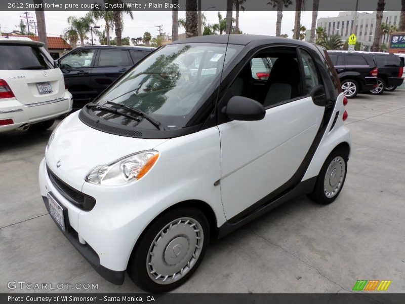 Crystal White / Plain Black 2012 Smart fortwo pure coupe
