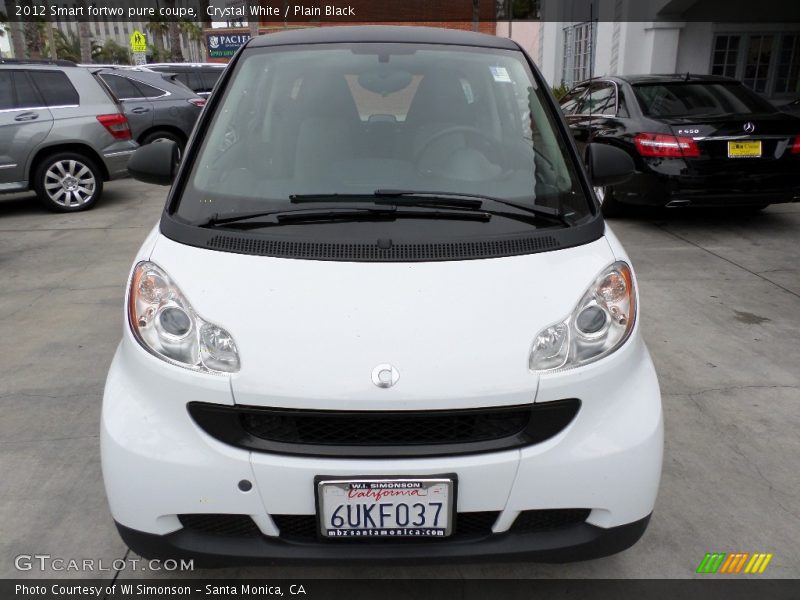 Crystal White / Plain Black 2012 Smart fortwo pure coupe