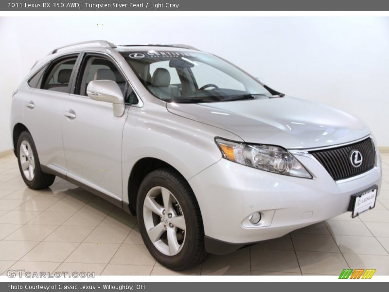Tungsten Silver Pearl / Light Gray 2011 Lexus RX 350 AWD