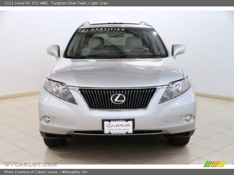 Tungsten Silver Pearl / Light Gray 2011 Lexus RX 350 AWD