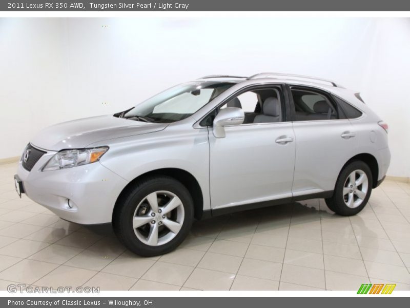 Tungsten Silver Pearl / Light Gray 2011 Lexus RX 350 AWD