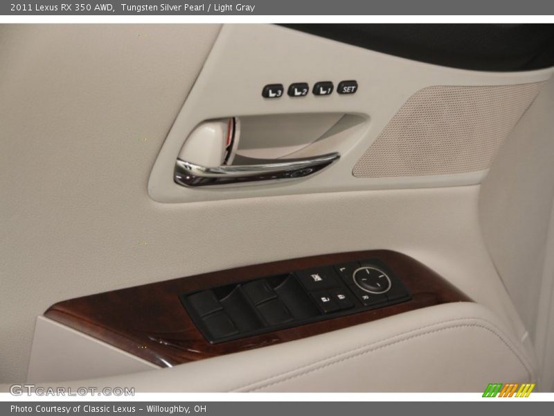 Tungsten Silver Pearl / Light Gray 2011 Lexus RX 350 AWD