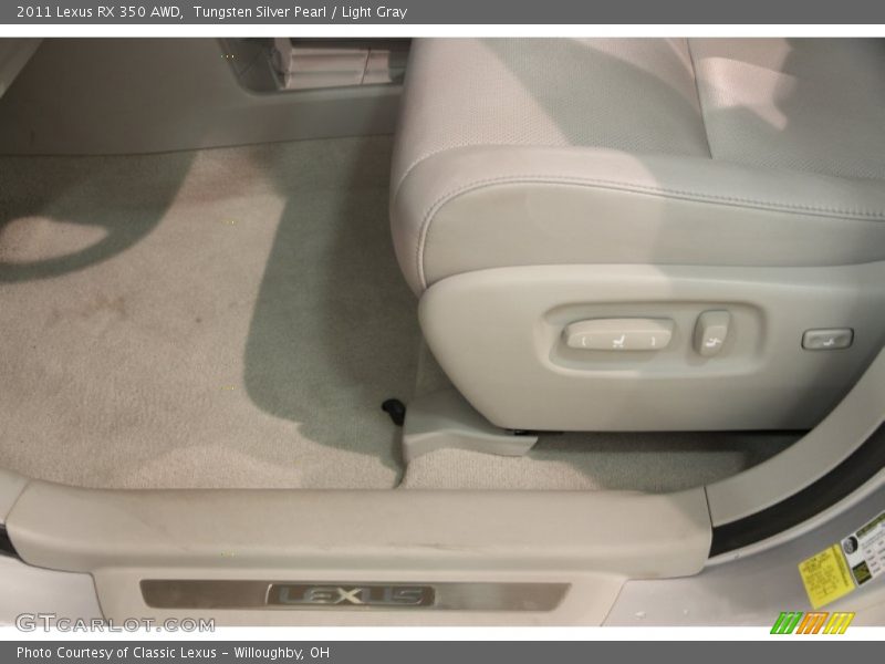 Tungsten Silver Pearl / Light Gray 2011 Lexus RX 350 AWD