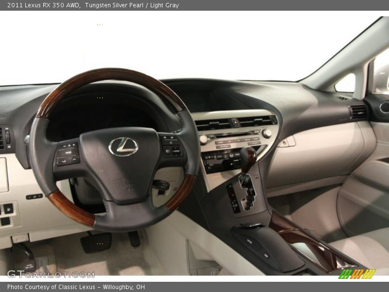Tungsten Silver Pearl / Light Gray 2011 Lexus RX 350 AWD