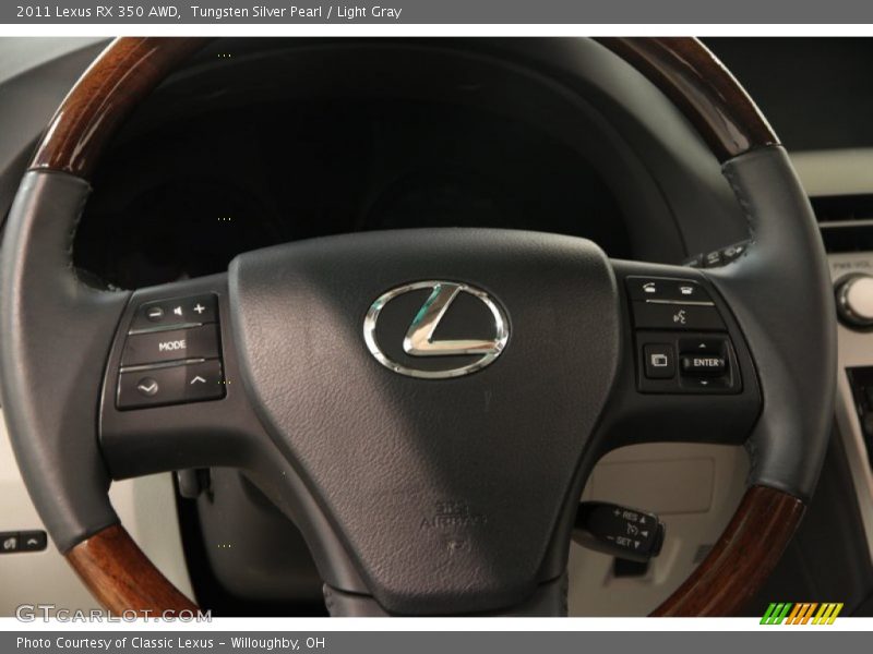 Tungsten Silver Pearl / Light Gray 2011 Lexus RX 350 AWD