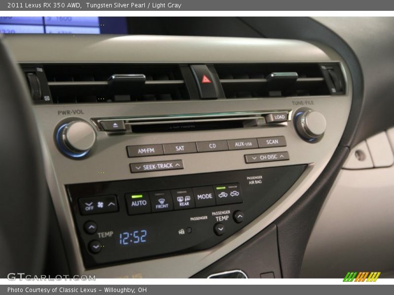 Tungsten Silver Pearl / Light Gray 2011 Lexus RX 350 AWD