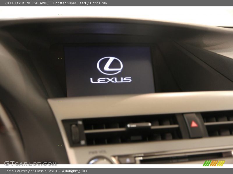 Tungsten Silver Pearl / Light Gray 2011 Lexus RX 350 AWD