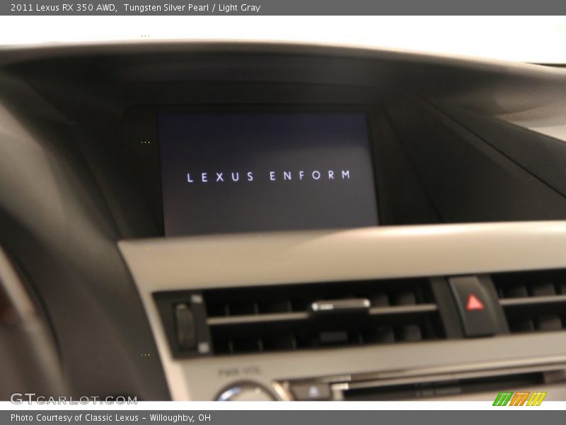 Tungsten Silver Pearl / Light Gray 2011 Lexus RX 350 AWD