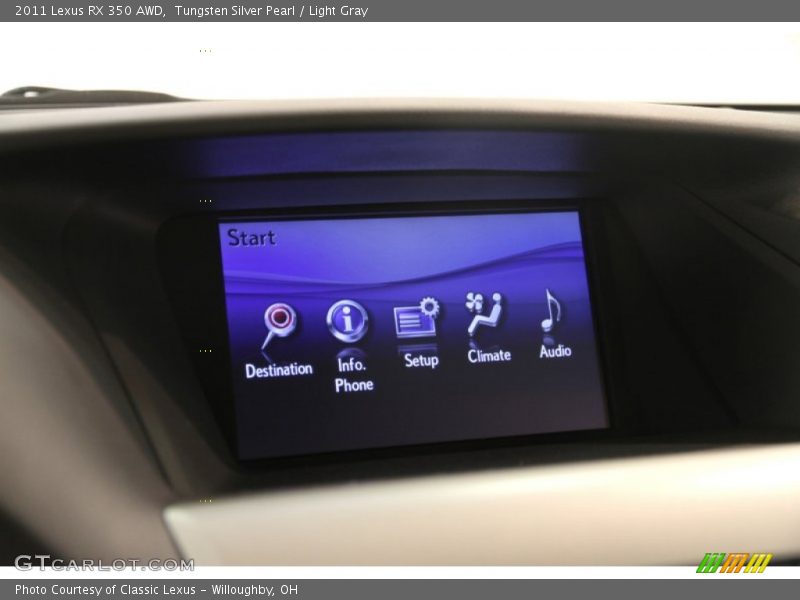 Tungsten Silver Pearl / Light Gray 2011 Lexus RX 350 AWD