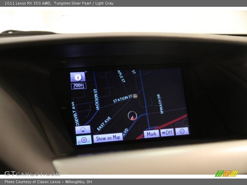 Tungsten Silver Pearl / Light Gray 2011 Lexus RX 350 AWD