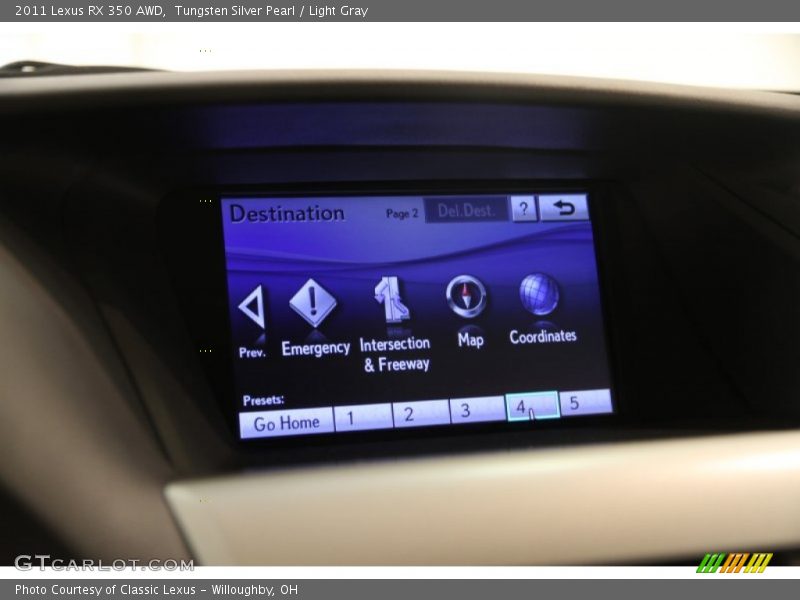 Tungsten Silver Pearl / Light Gray 2011 Lexus RX 350 AWD
