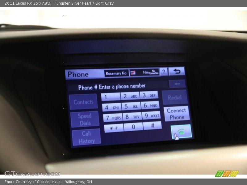 Tungsten Silver Pearl / Light Gray 2011 Lexus RX 350 AWD