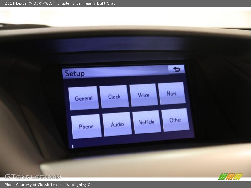 Tungsten Silver Pearl / Light Gray 2011 Lexus RX 350 AWD